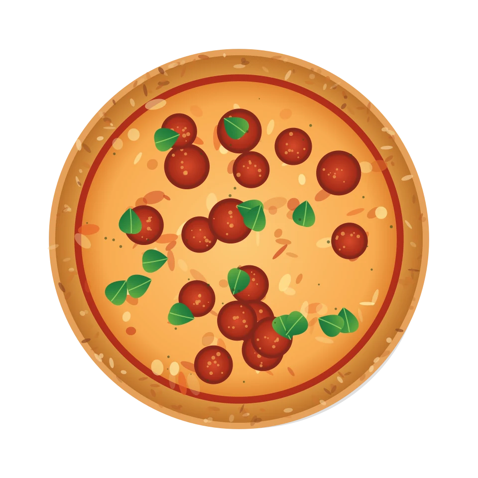 Illustration de pizza gourmande